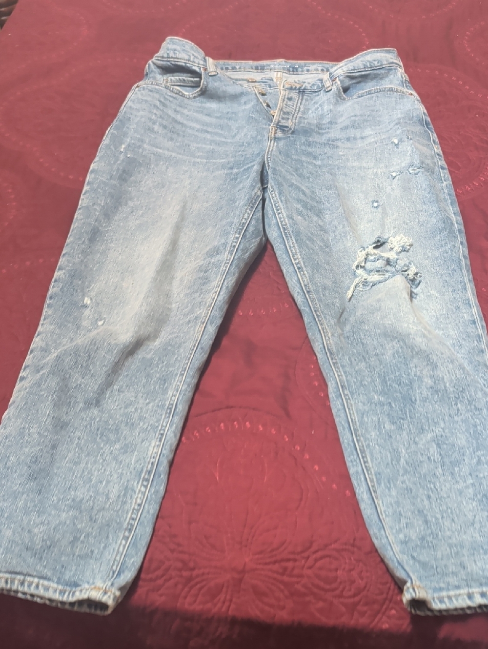 Old Navy Light Blue Distressed Boyfriend Jeans